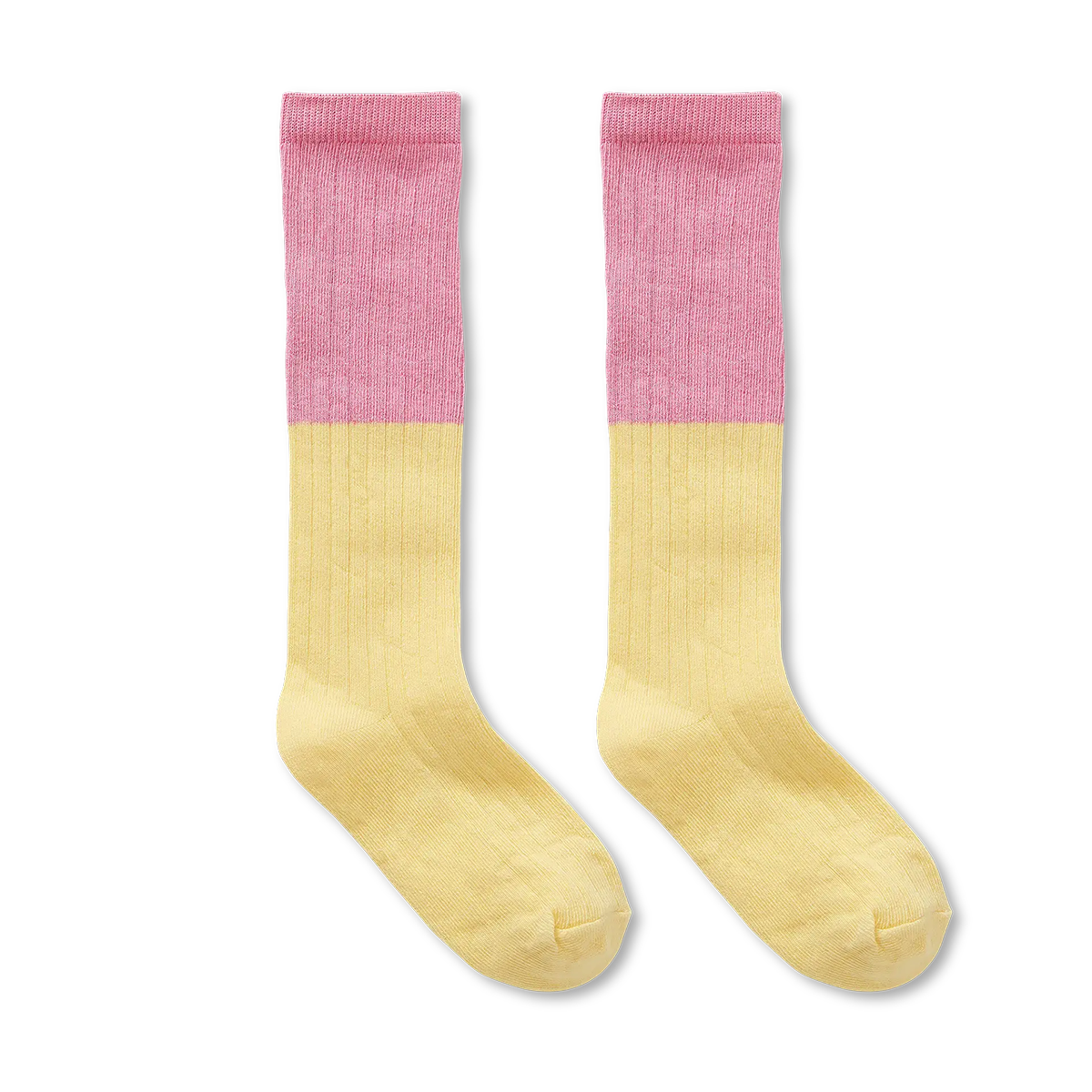 Socks Colourblock Pastel Yellow
