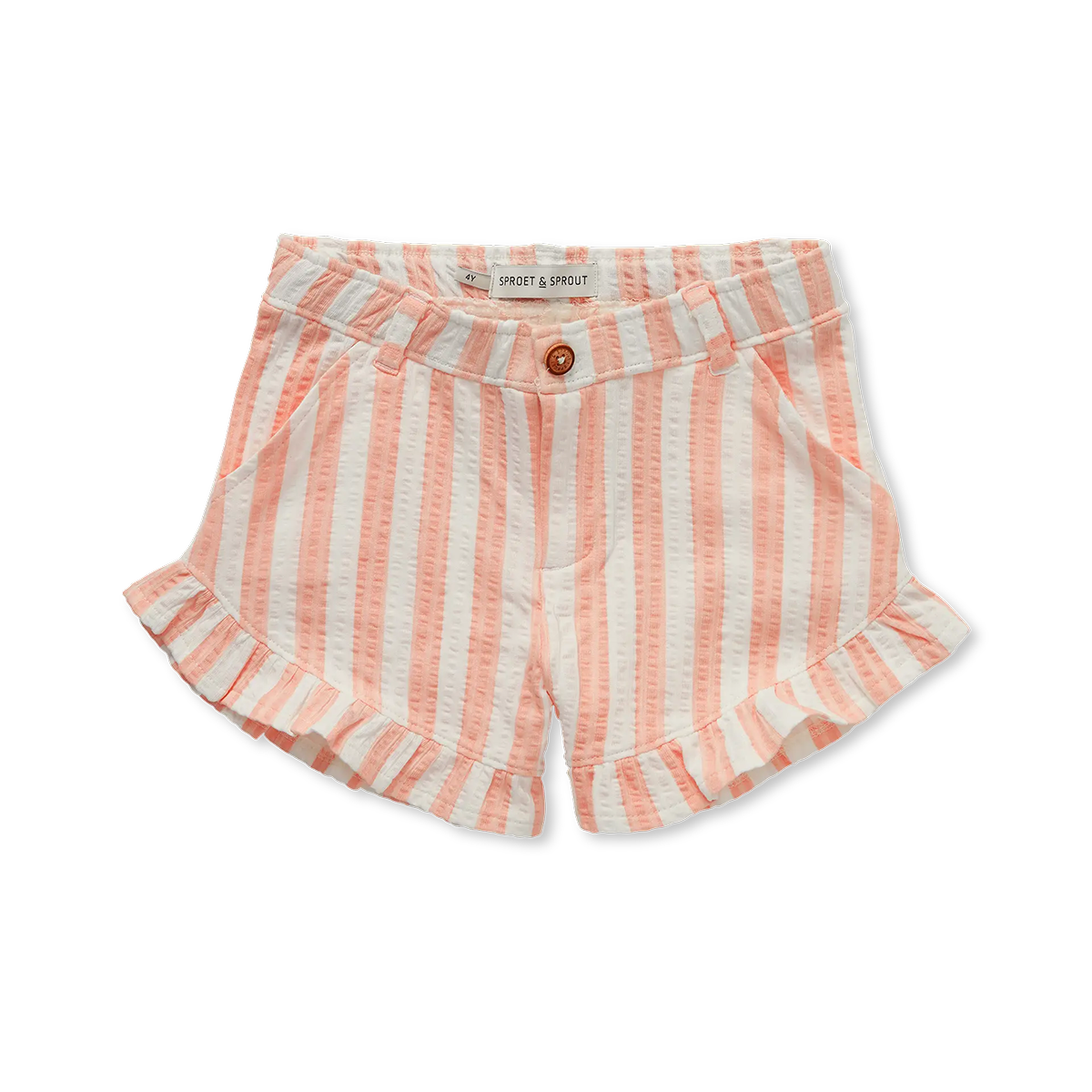 Ruffle Short Small Stripe Off-white