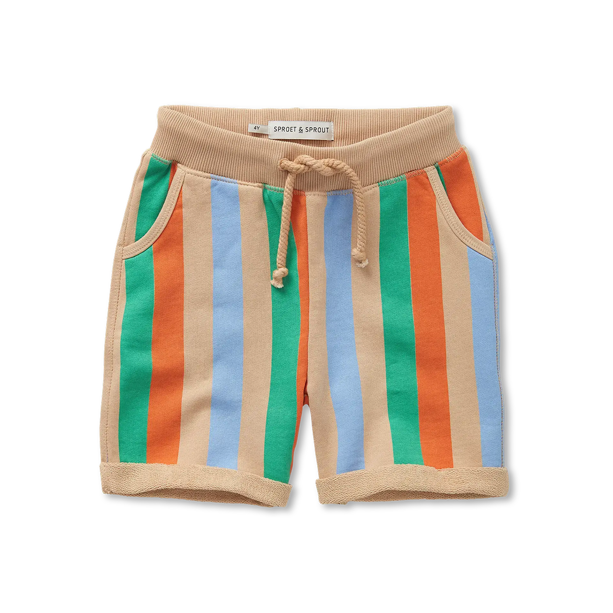 Sweat Shorts Multi Colour Stripes Sand