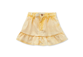 Denim Peplum Skirt Pastel Yellow