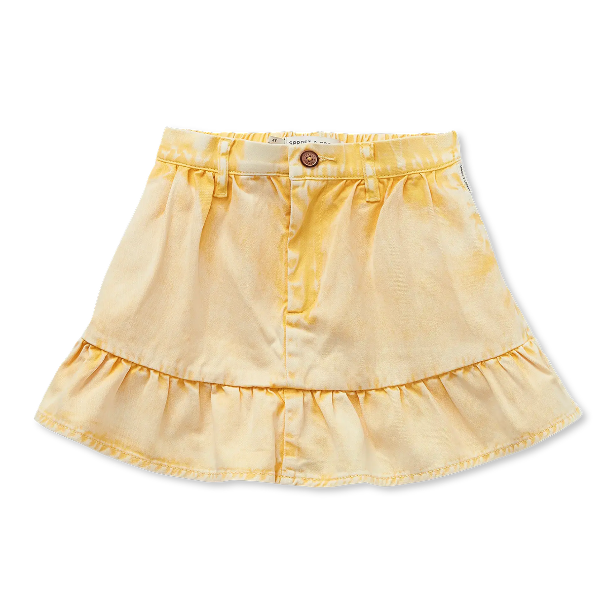 Denim Peplum Skirt Pastel Yellow