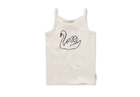 Girls Spaghetti Top Swan Off-white