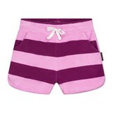 Striped Towel Shorts Plum
