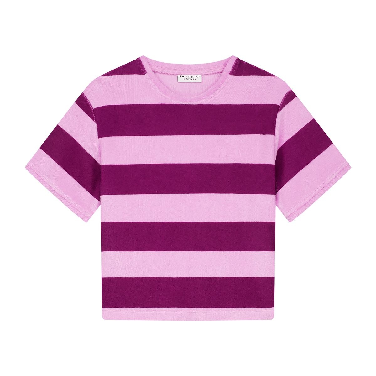Striped Towel T-Shirt Plum