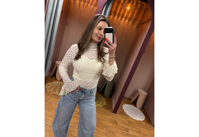 Kanten top Liek ecru