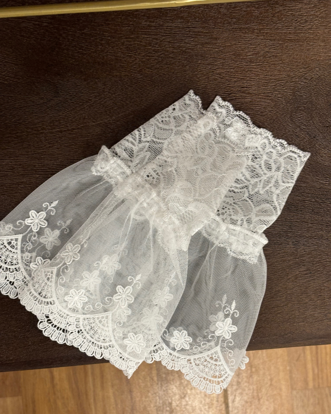 Kanten Mouw Manchetten Rozemarijn Wit