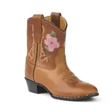 Limited Cowboy Boot Low Brown Flower Cognac Leather
