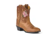 Limited Cowboy Boot Low Brown Flower Cognac Leather
