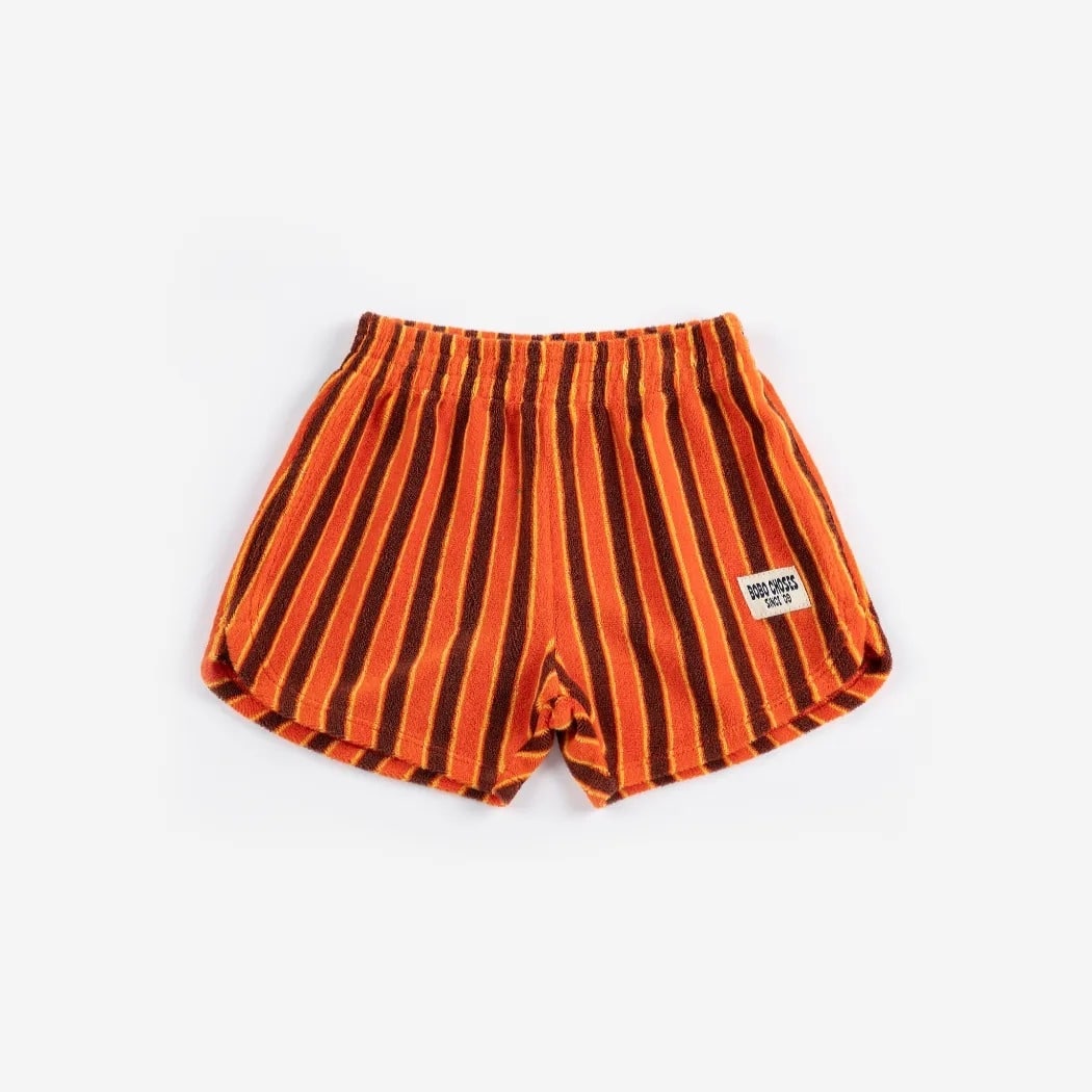 Striped Brick Terry Cloth Shorts