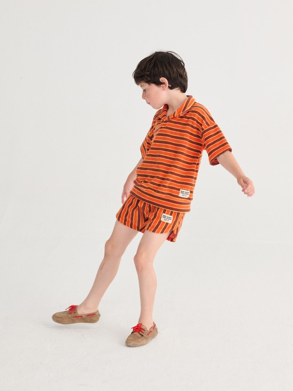 Striped Brick Terry Cloth Shorts