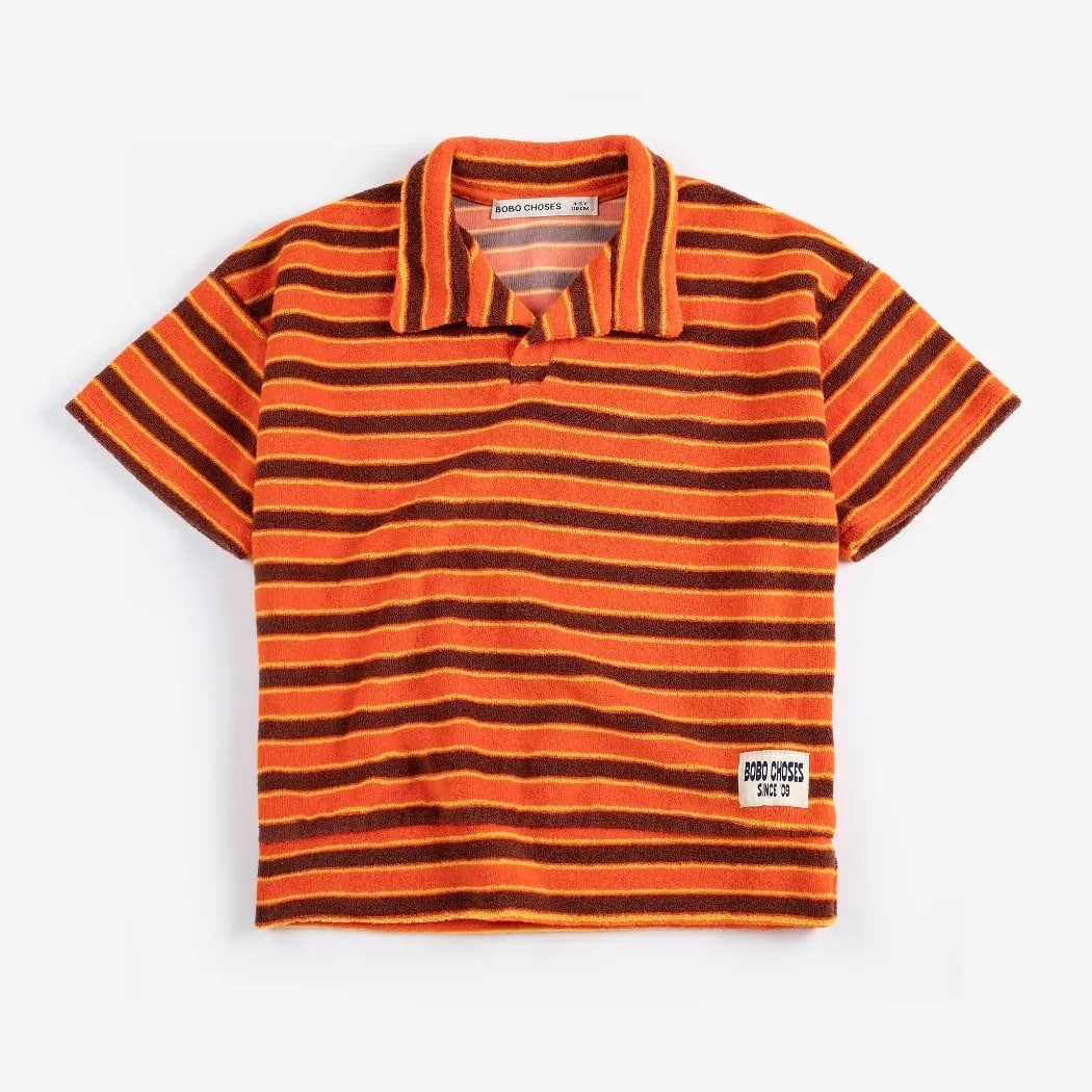 Striped Brick Terry Cloth Polo 