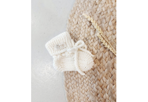 Merino Wollen Babyslofjes 0-6 Mnd Naturel