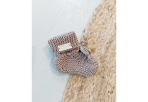 Merino Wollen Babyslofjes 0-6  Mnd Coffee