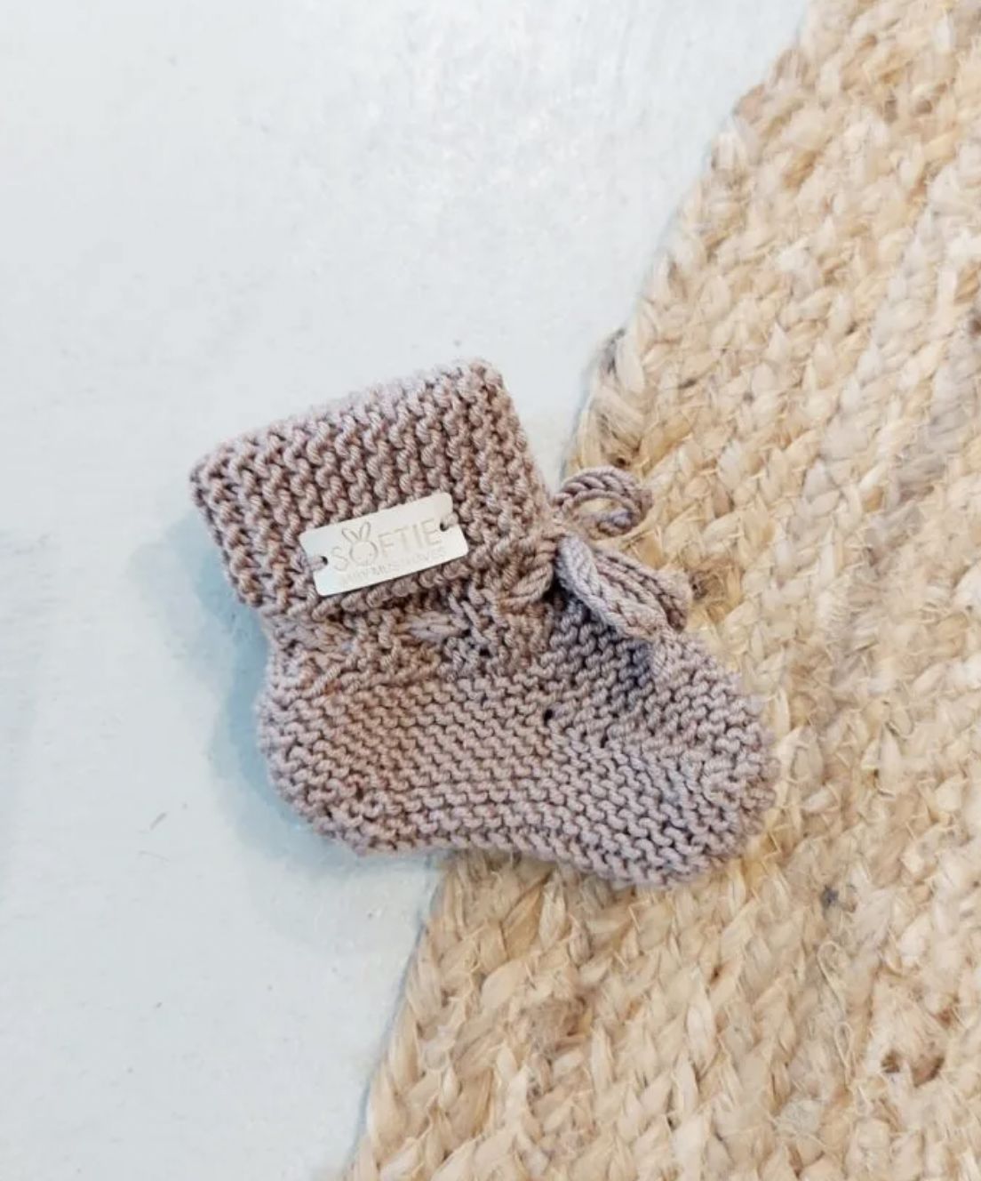 Merino Wollen Babyslofjes 0-6  Mnd Coffee