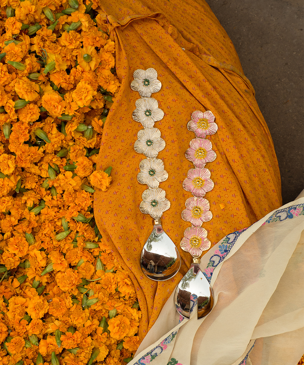 Faye Flower Salad Server Set in Giftbox