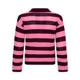 Knitted top Agnes Burgundy/coral pink