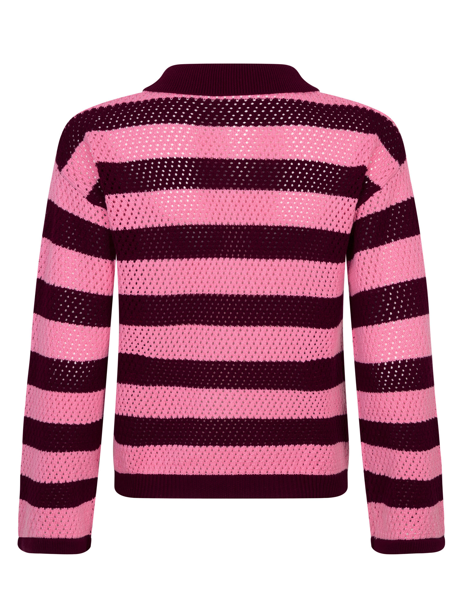 Knitted top Agnes Burgundy/coral pink