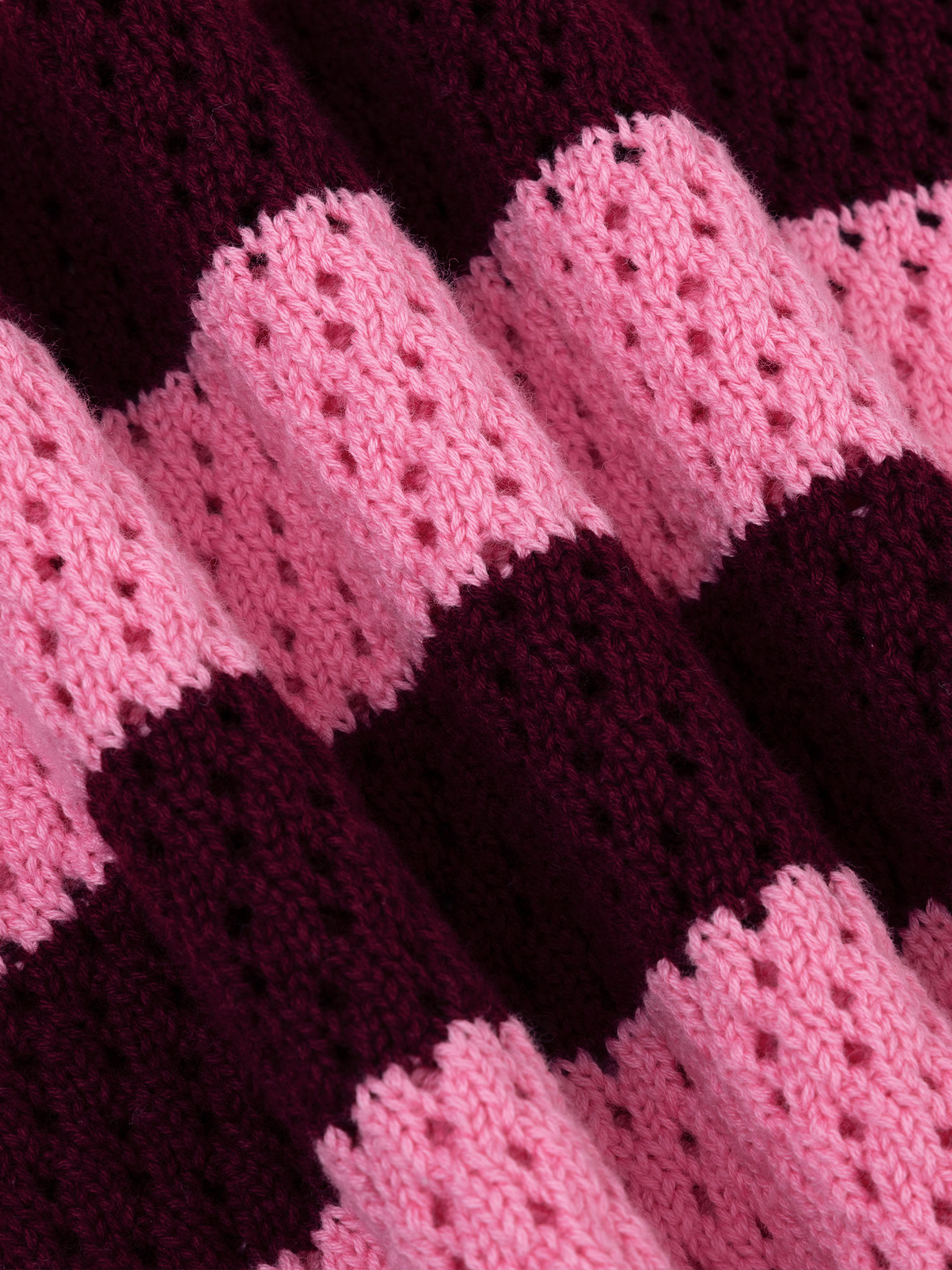 Knitted top Agnes Burgundy/coral pink