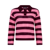 Knitted top Agnes Burgundy/coral pink