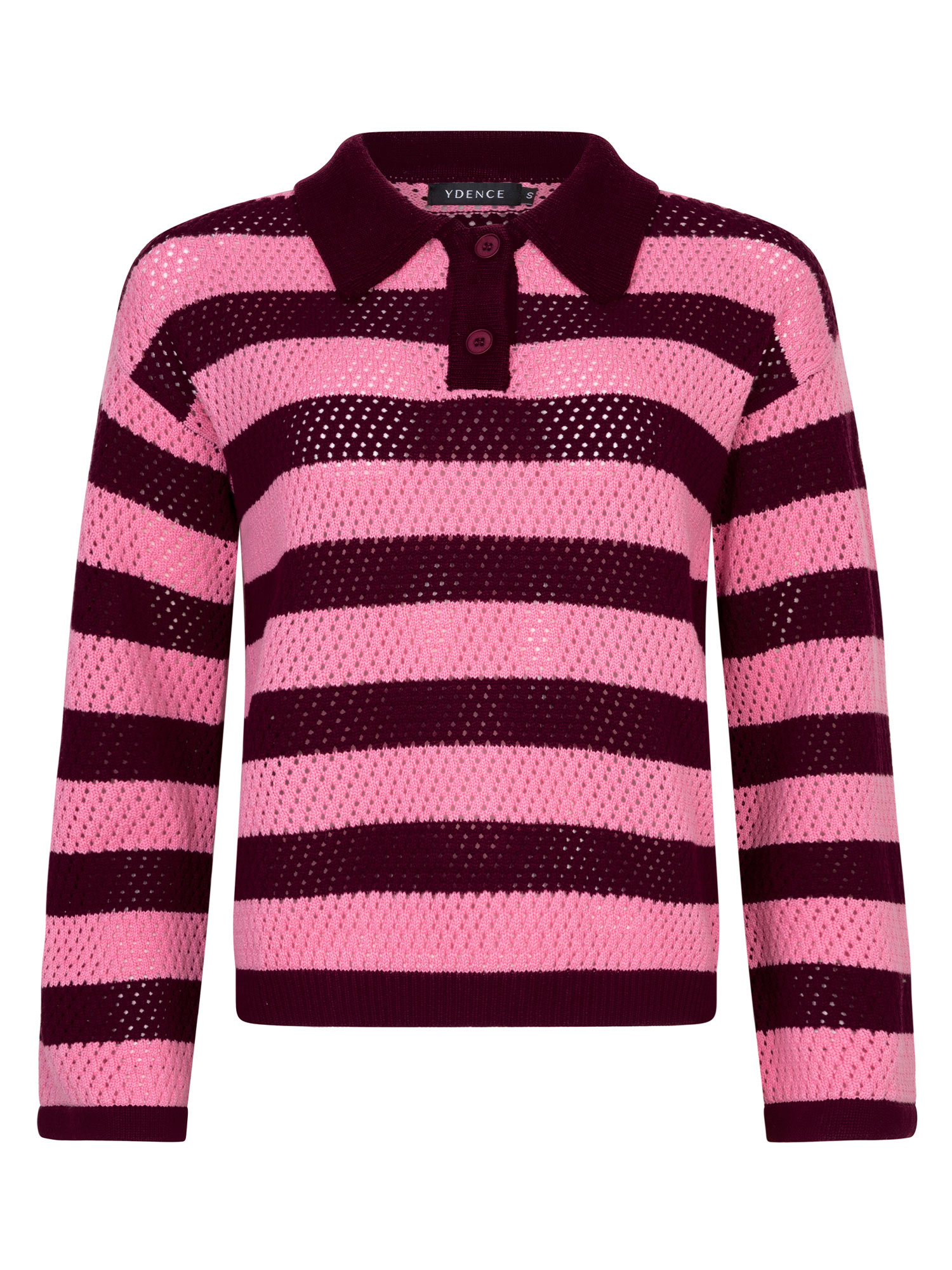 Knitted top Agnes Burgundy/coral pink