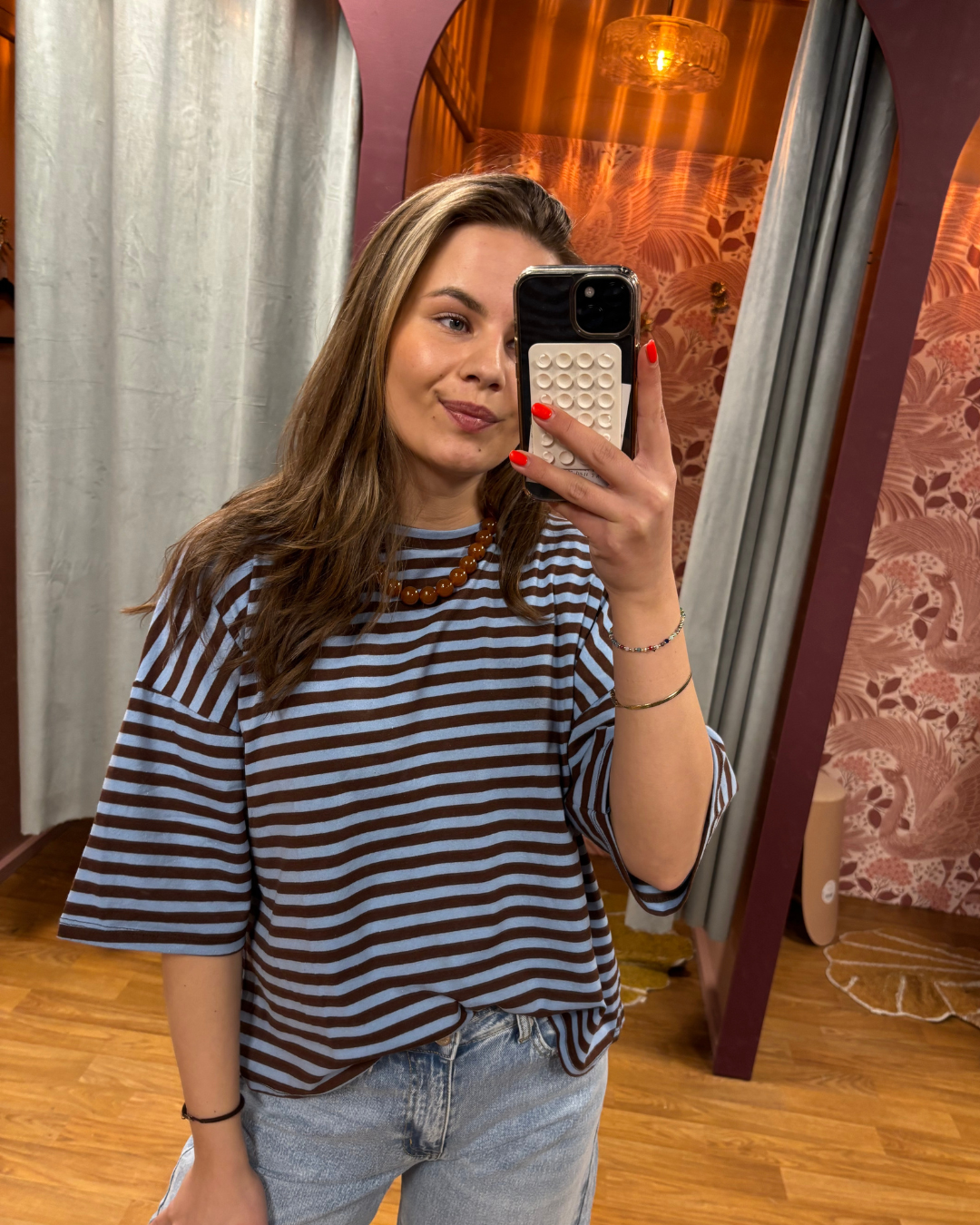 M824 T-shirt Nienke blue/brown