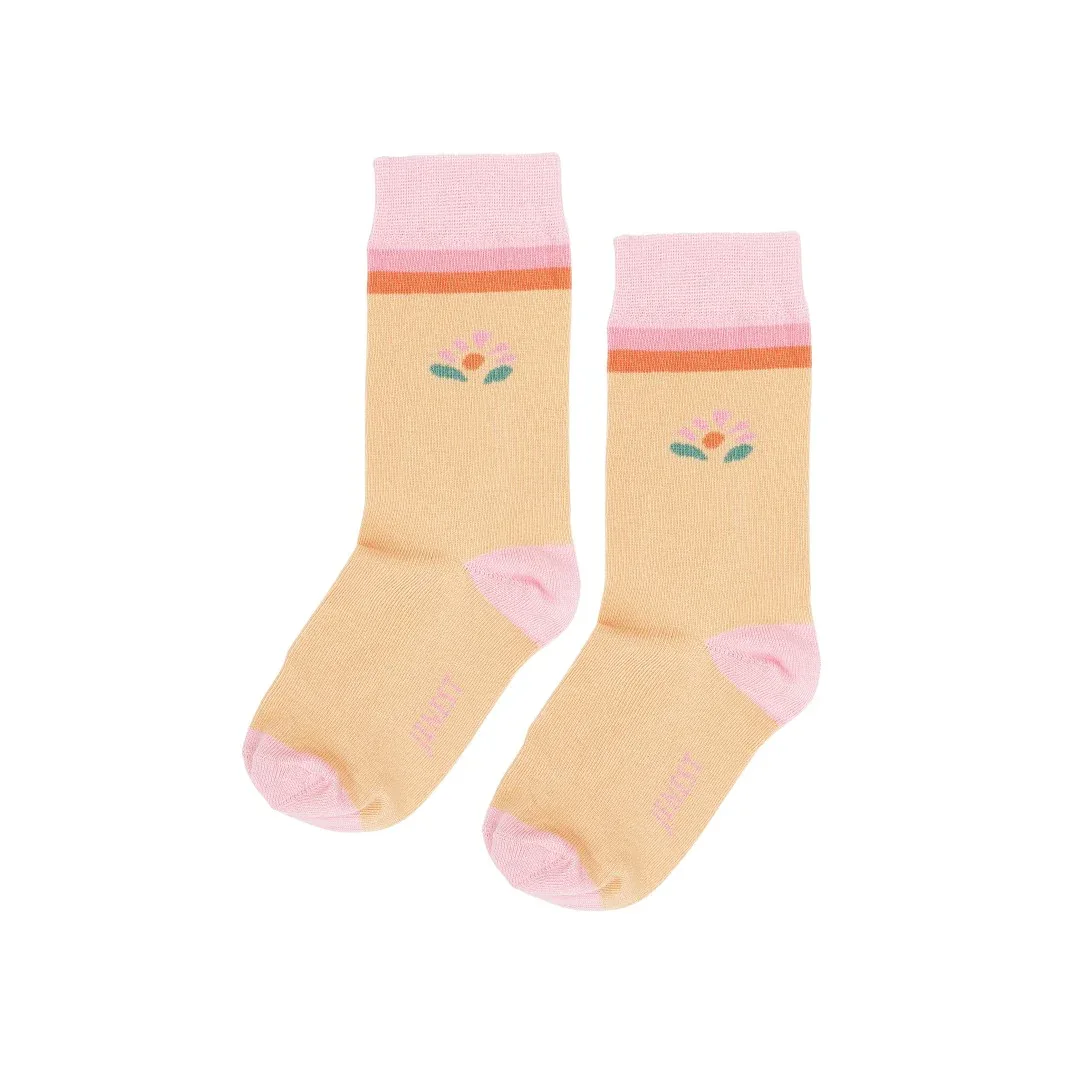 Flower Socks Peach Orange