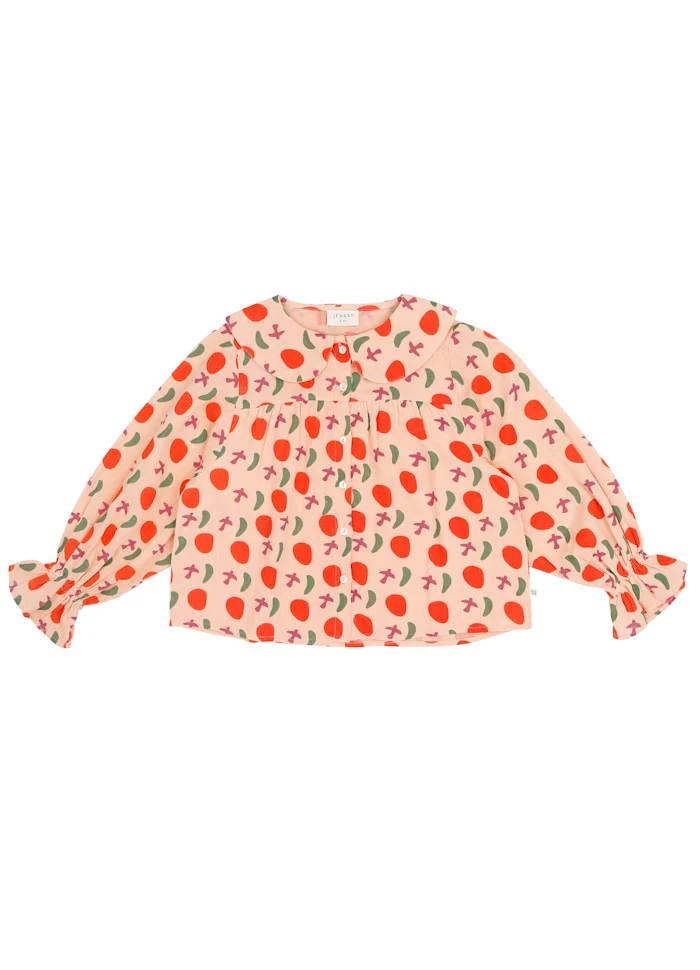 Emmy Blouse Bird Aop Peach Orange