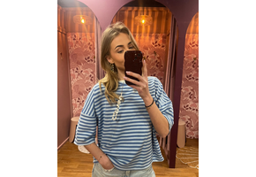 Suzan Striped T-shirt licht blauw/blauw