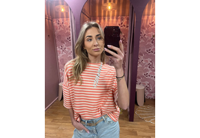 Suzan Striped T-shirt oranje/beige