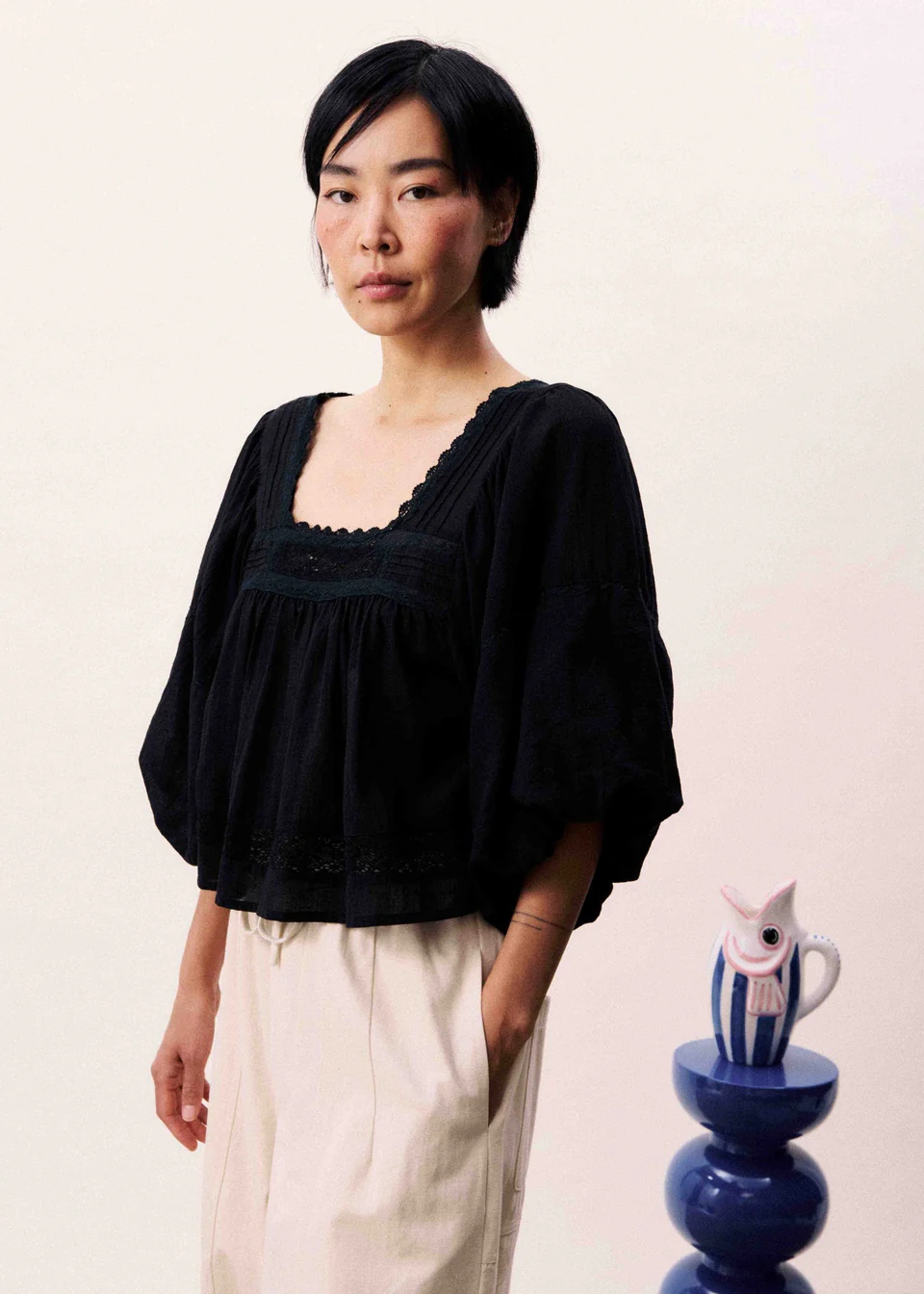 Frnch Fluvia Top Noir