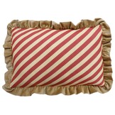 Kussen Striped met roezels gold 40x60cm