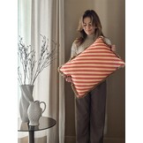 Kussen Striped met roezels gold 40x60cm