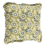Kussen Floral Met Roezels Smaragd 45x45cm