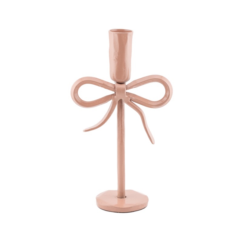 Kaarsenstandaard Bow 20cm Roze