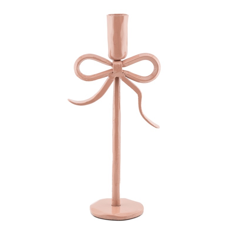 Kaarsenstandaard Bow 25cm Roze