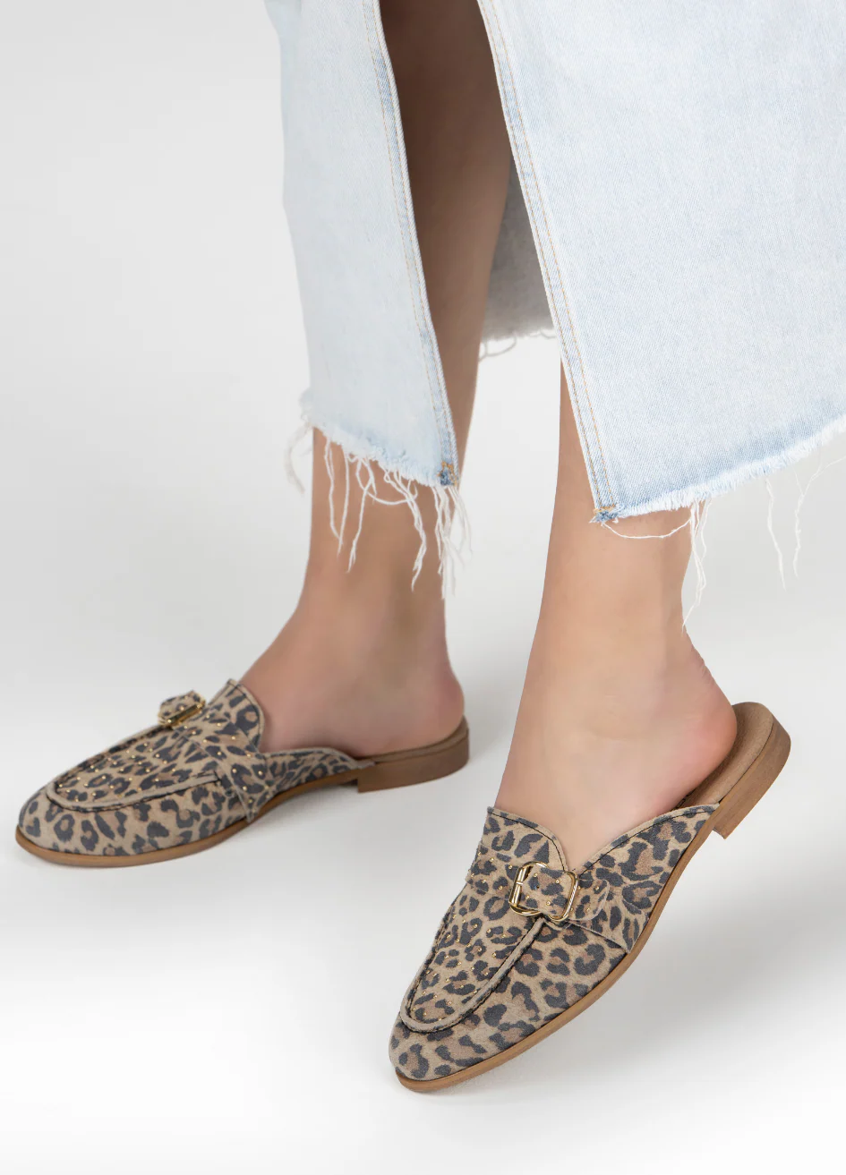 Jasper Leopard Suede/Cognac