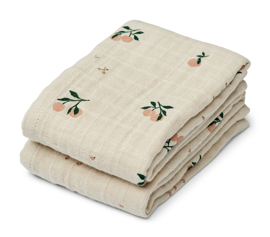 Lewis Muslin Cloth 2-Pack Peach / Sea shell mix