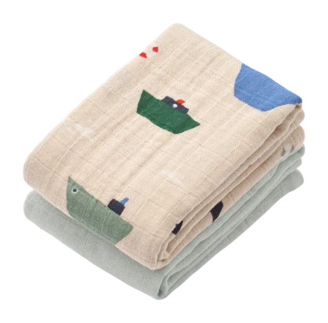 Lewis Muslin Cloth 2-Pack Sailing / Dove blue mix