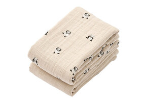 Lewis Muslin Cloth 2-Pack Mini panda / Sandy mix