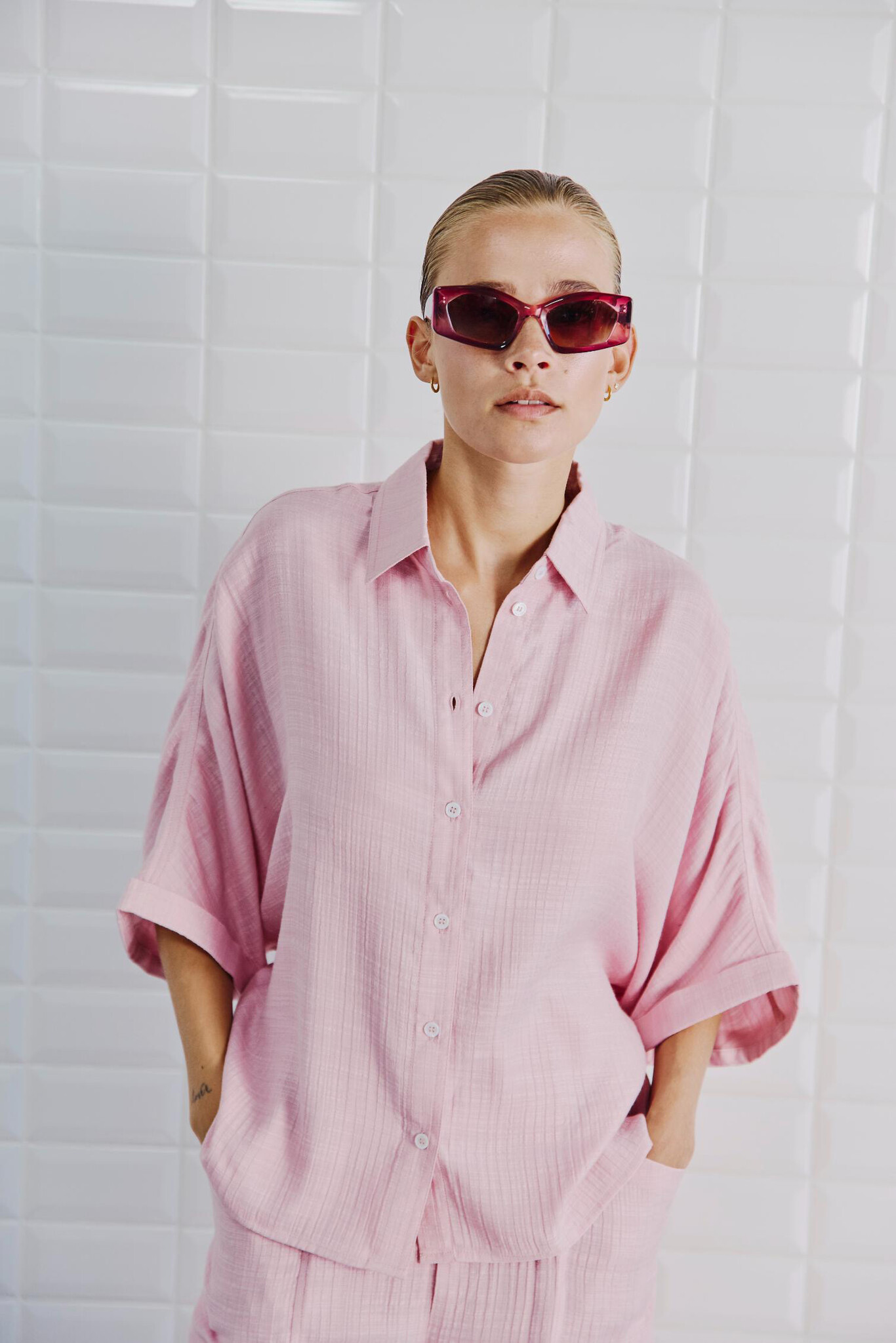 Wblaronia Batsleeve Shirt Strawberry Cream