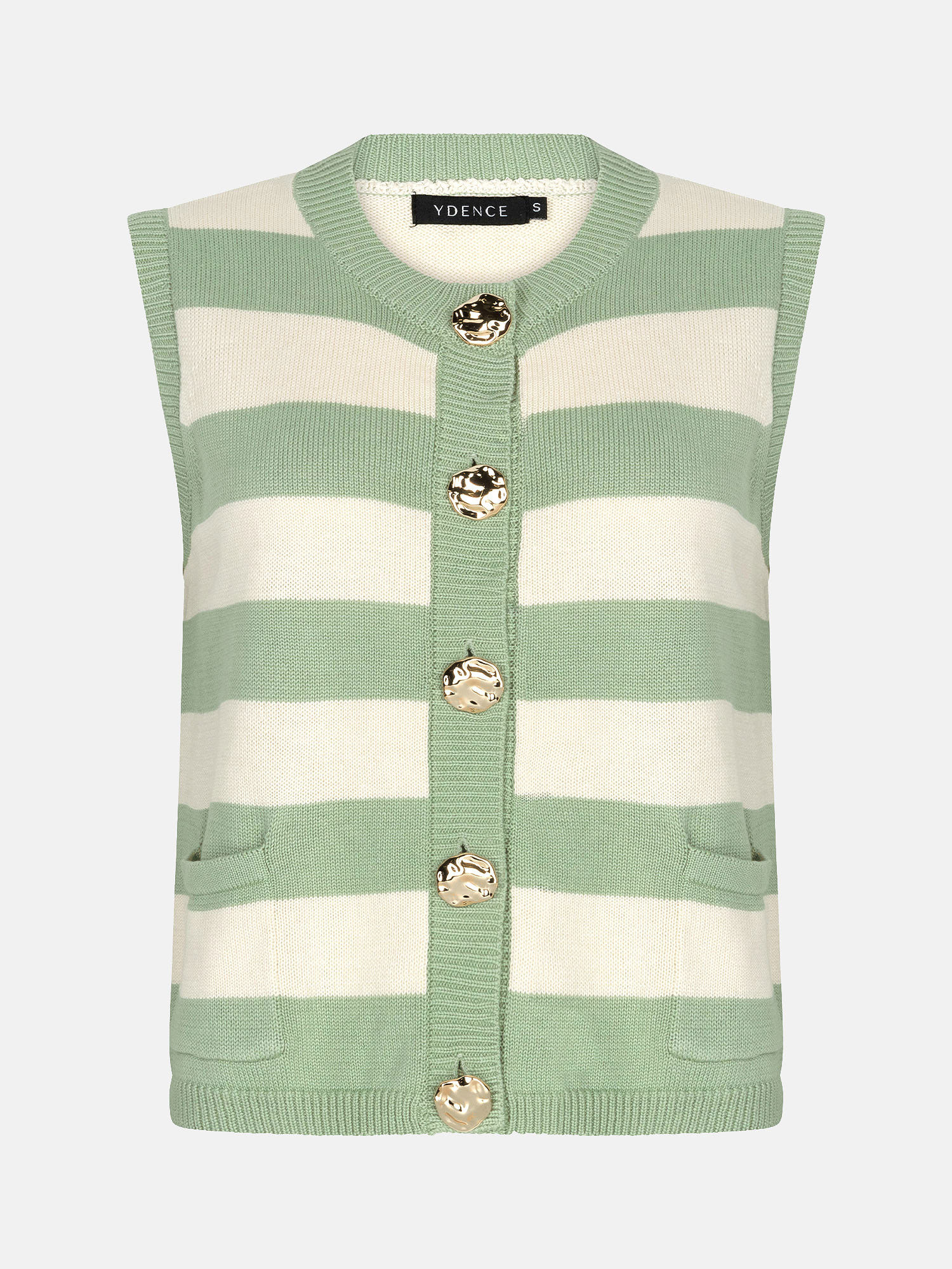 Knitted top Judith Sage green/ecru