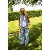 Top Josefine strik blauw