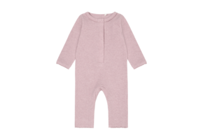 Romper LS Melange Rib Pale Mauve Melange