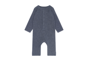 Romper LS Melange Rib Vintage Indigo Melange