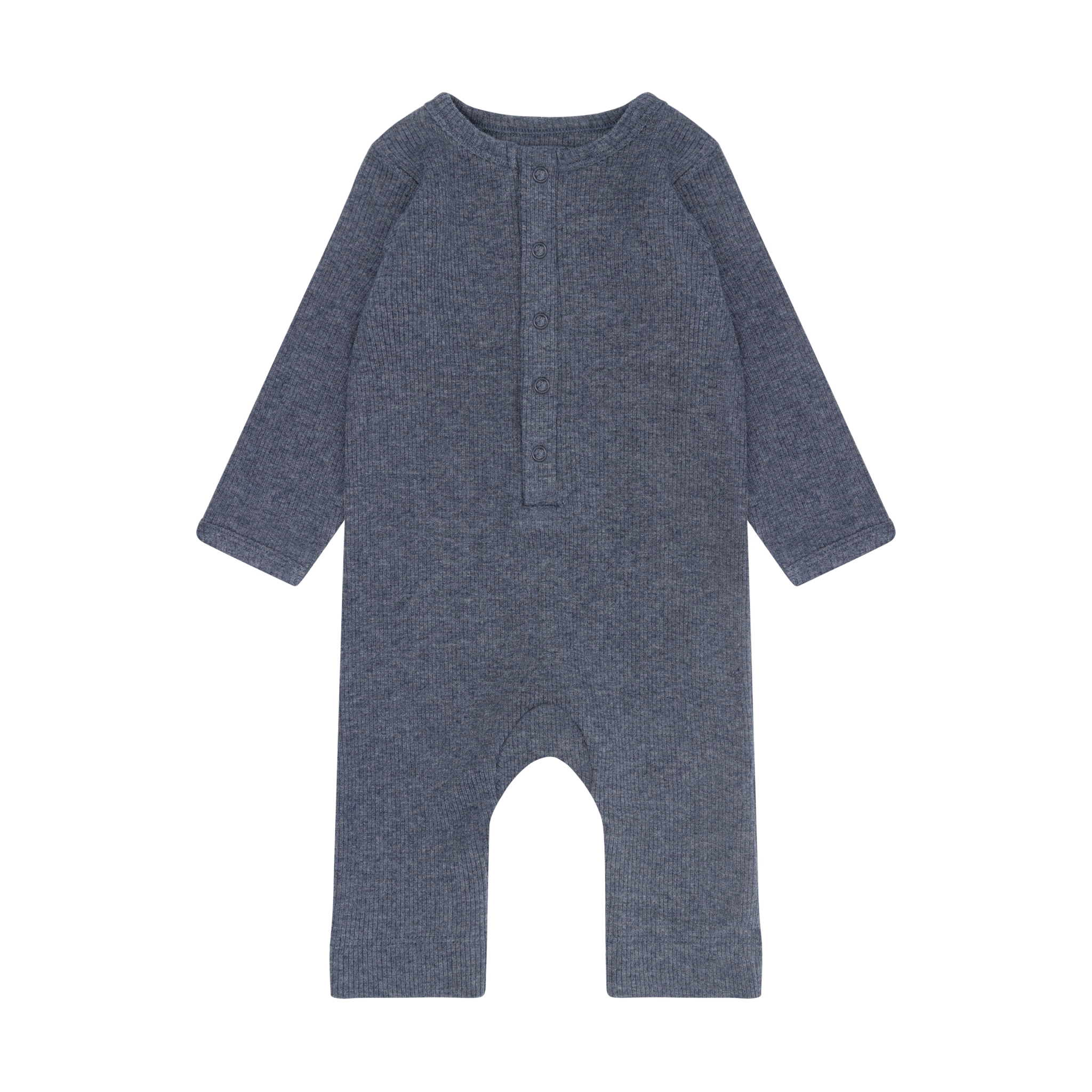 Romper LS Melange Rib Vintage Indigo Melange