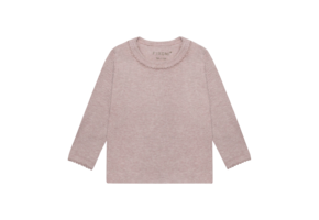T-shirt LS Melange Rib Pale Mauve Melange