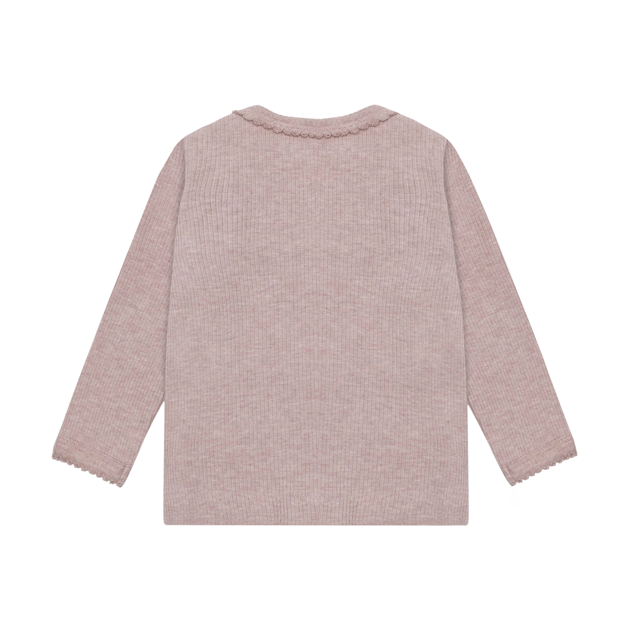 T-shirt LS Melange Rib Pale Mauve Melange