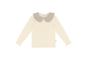 Collar Tee Cream & Shimmer Beige