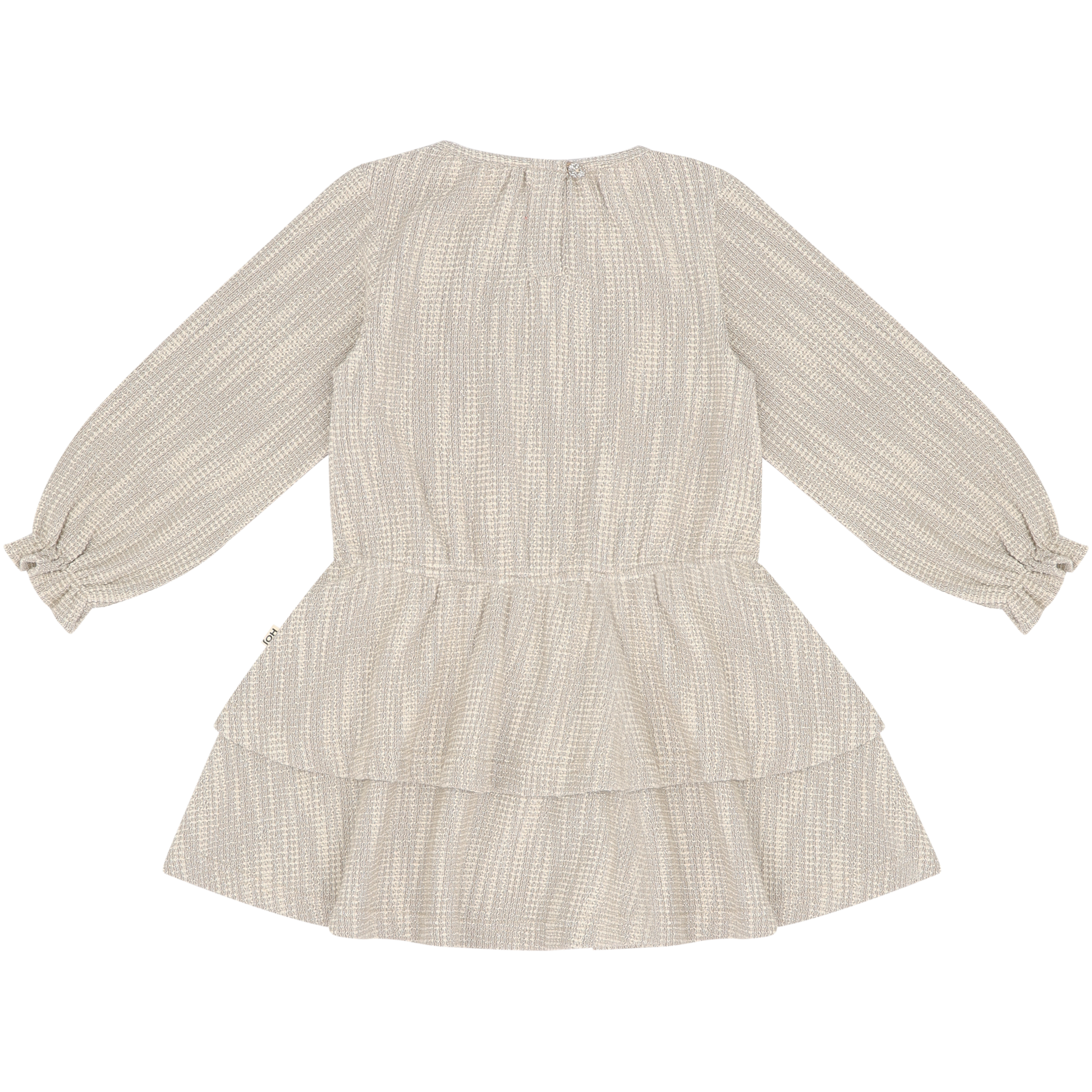 Ruffled Dress (LS) Sandshell Glamour (Tweed Jacquard)