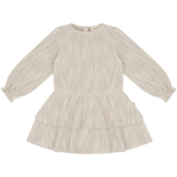Ruffled Dress (LS) Sandshell Glamour (Tweed Jacquard)
